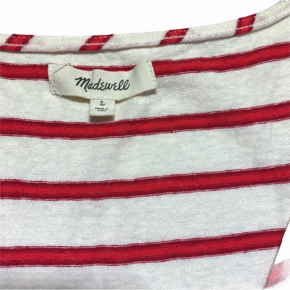Madewell Red Stripe Linen Dress - Picture 8 of 11